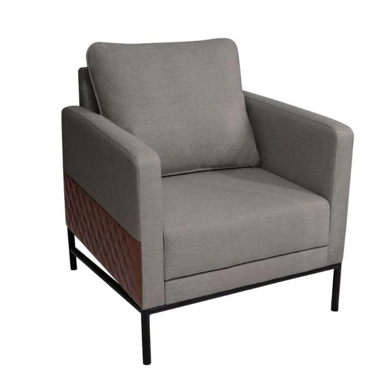 Poltrona Kiara Veludo Cinza