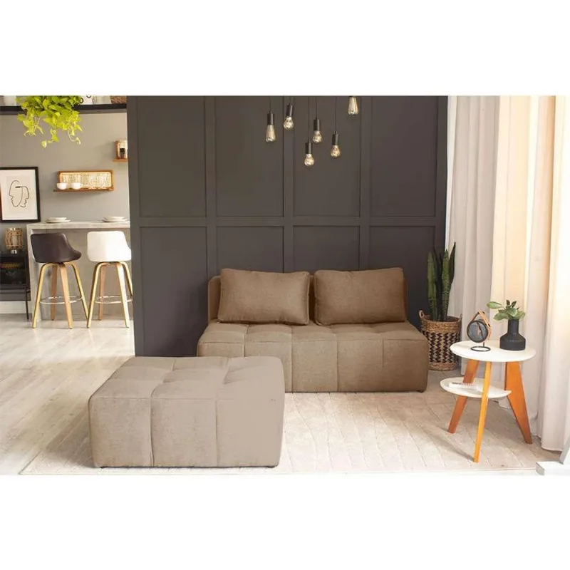 Puff Modular Soho Linho Bege