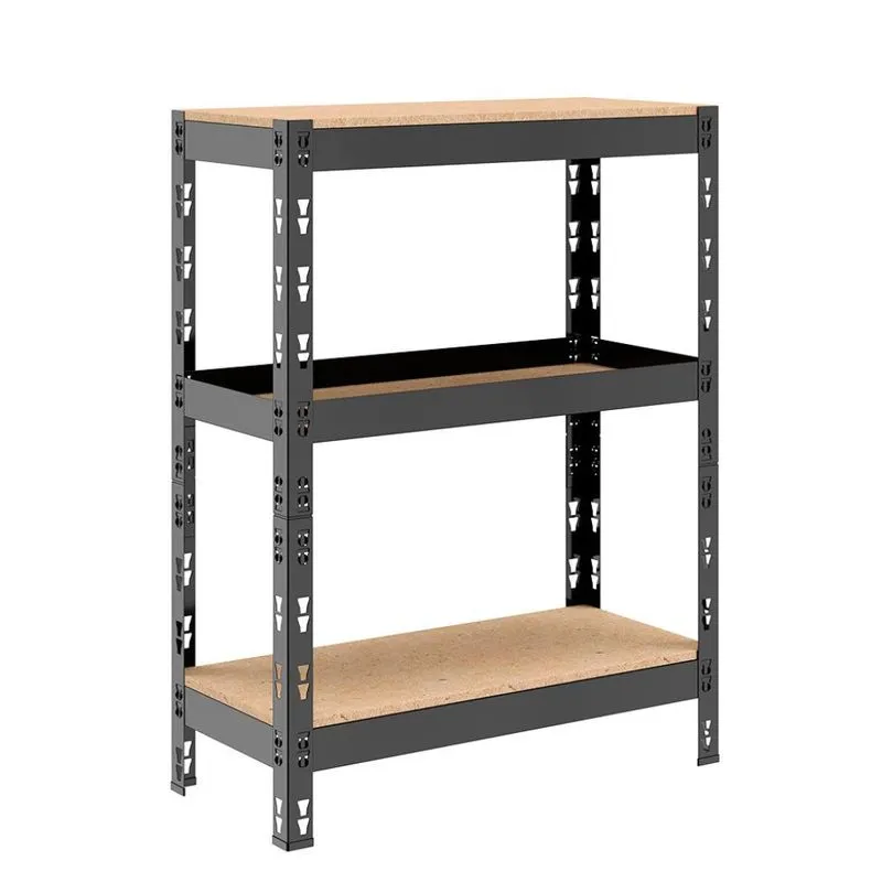 Estante Leeds Preta e Cru 98x68 cm