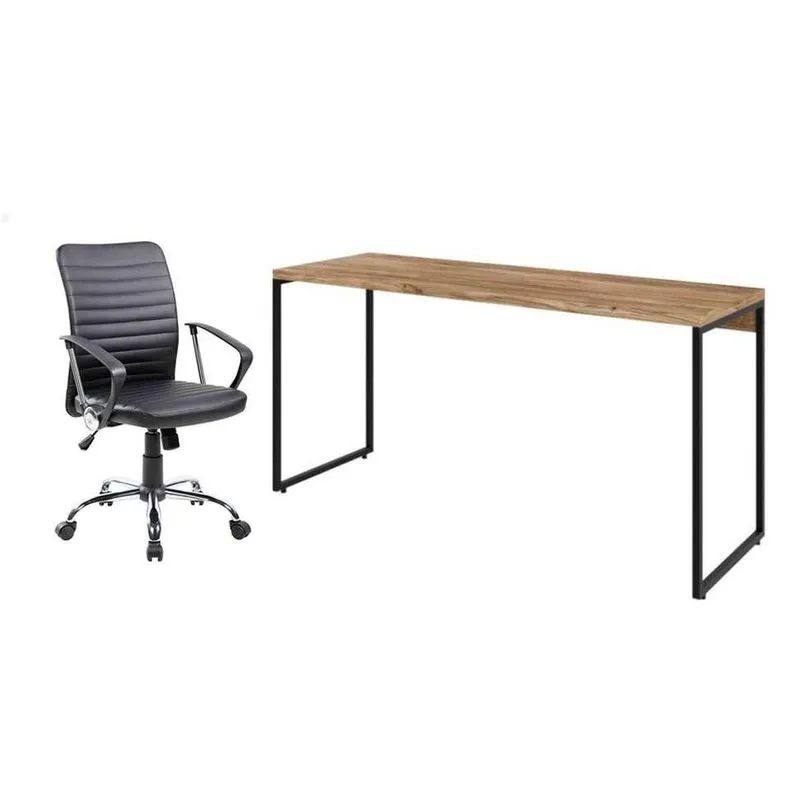 Conjunto de Escritório Mobly Studio e Oslo MDP Carvalho e Preto