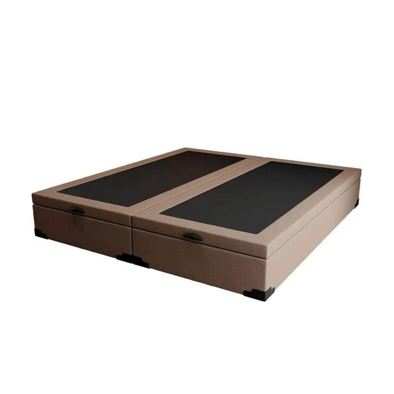 Base para Cama Box King Martin com Baú (47x193x203 ) Linho Bege