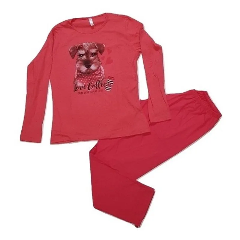 Pijama Conjunto Feminino Cachorro Malwee Liberta Vermelho