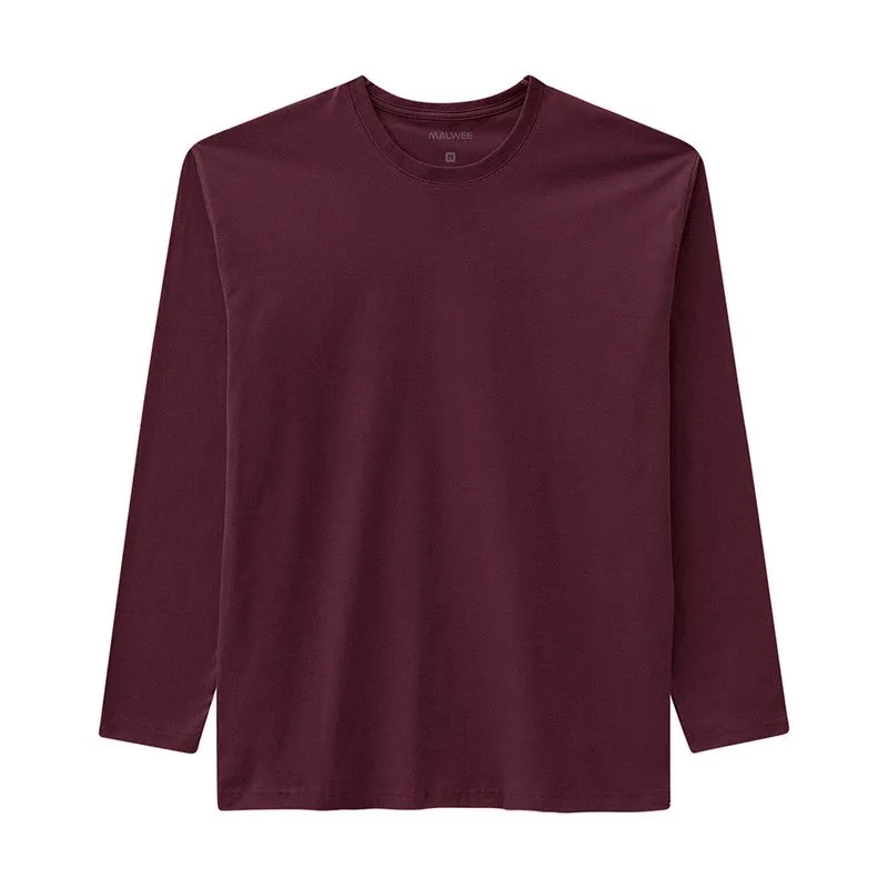 Camiseta Malwee Adulto Masculina Meia Estação Básica em Cores PP/XGG - 1000006659-BORDO-G
