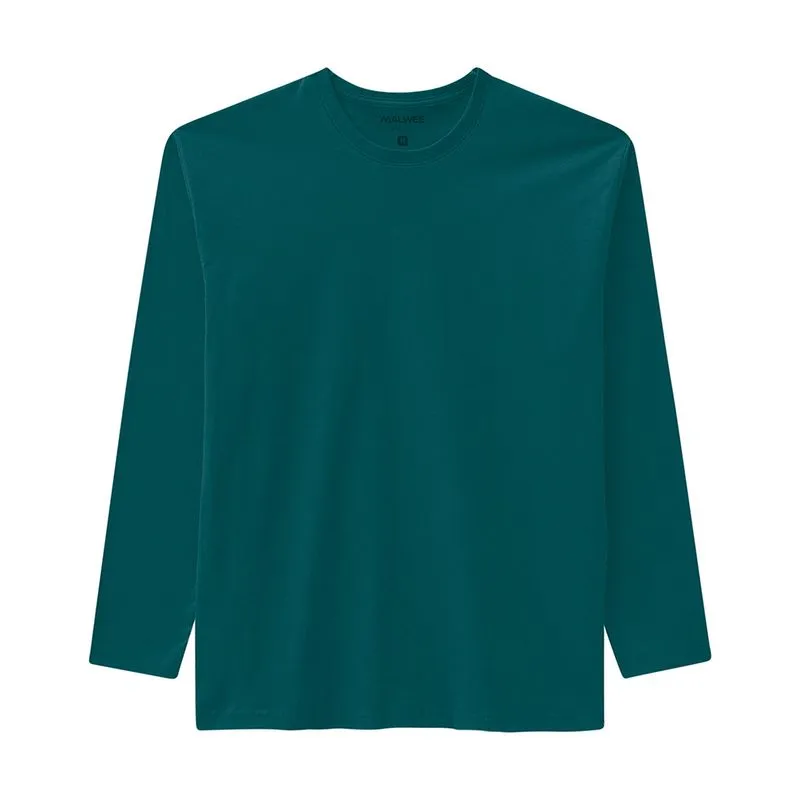 Camiseta Malwee Adulto Masculina Meia Estação Básica em Cores PP/XGG - 1000006659-VERDE.ESC-PP
