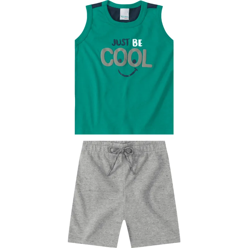 Conjunto Malwee Kids Estampa Escrita Menino Verão Infantil 1/3- 1000074819-VERDE-3