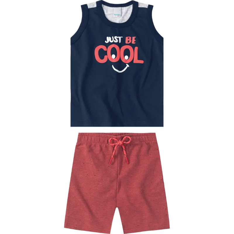 Conjunto Malwee Kids Estampa Escrita Menino Verão Infantil 1/3- 1000074819-MARINHO-1