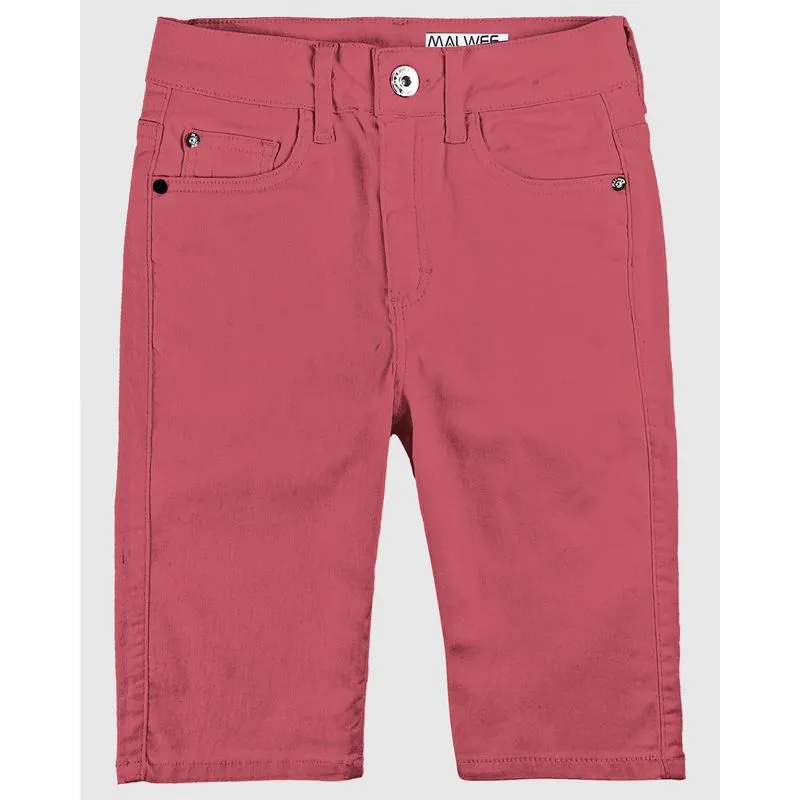 Bermuda Feminina Ciclista Em Sarja Com Elastano Rosa - 44