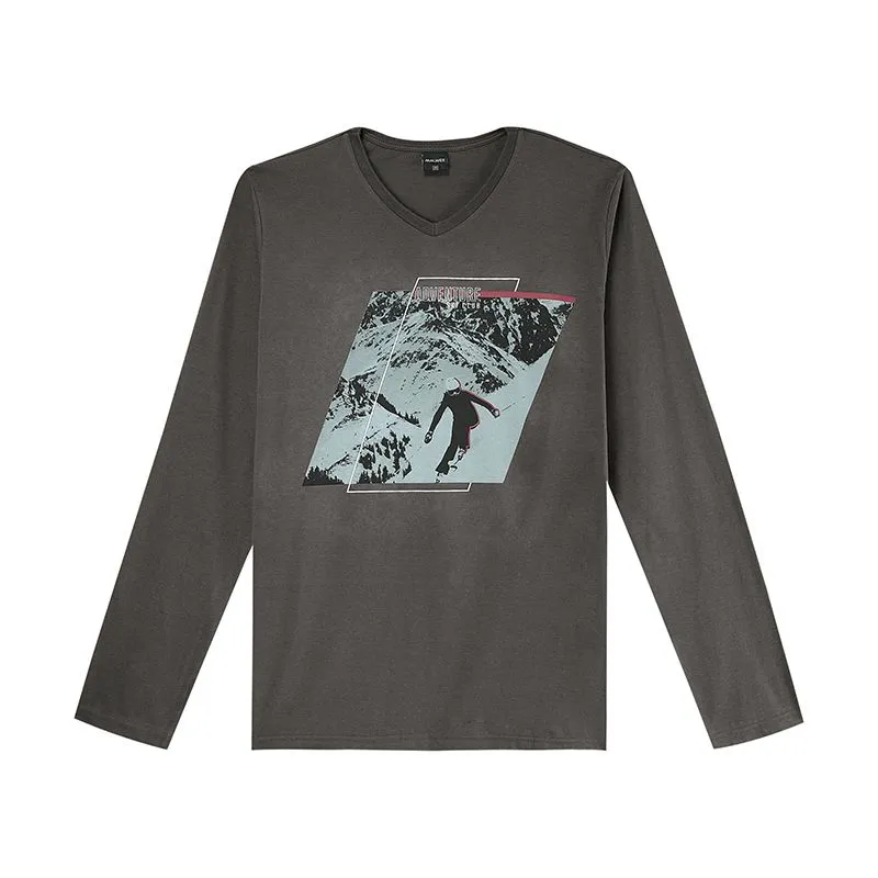 Camiseta Malwee Adulto Masculina Com Estampa Sortida Meia Estação PP/XGG - 1000078792-CINZA-PP