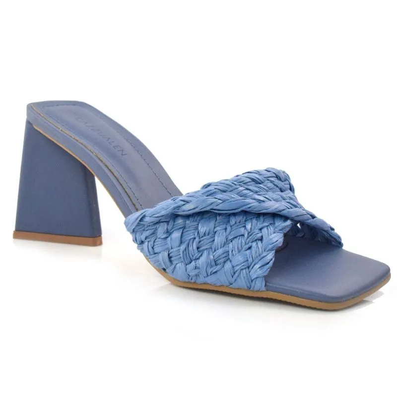 Tamanco Feminino com Salto Cone Cazzualen Azul 3948-69022 35