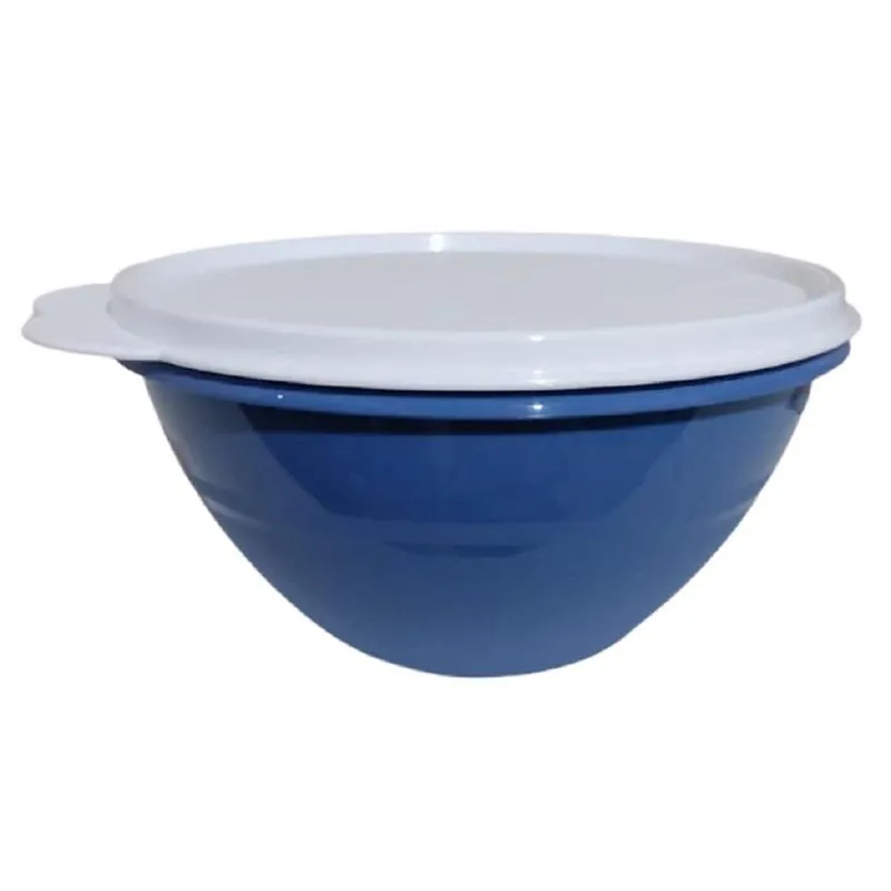 Tigela Maravilhosa Tupperware Azul Com Tampa Branca 500ml