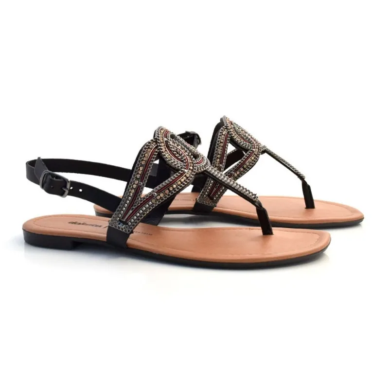Sandália Rasteira Feminina Dakota Preto Z6942 35