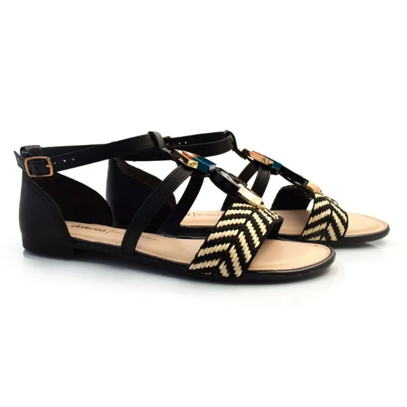 Sandália Rasteira Feminina Dakota Preto Z7404 37