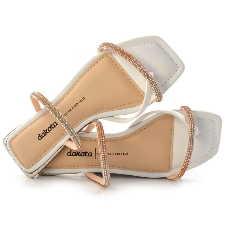 Tamanco Rasteira Feminina Dakota Branco Z7692 36