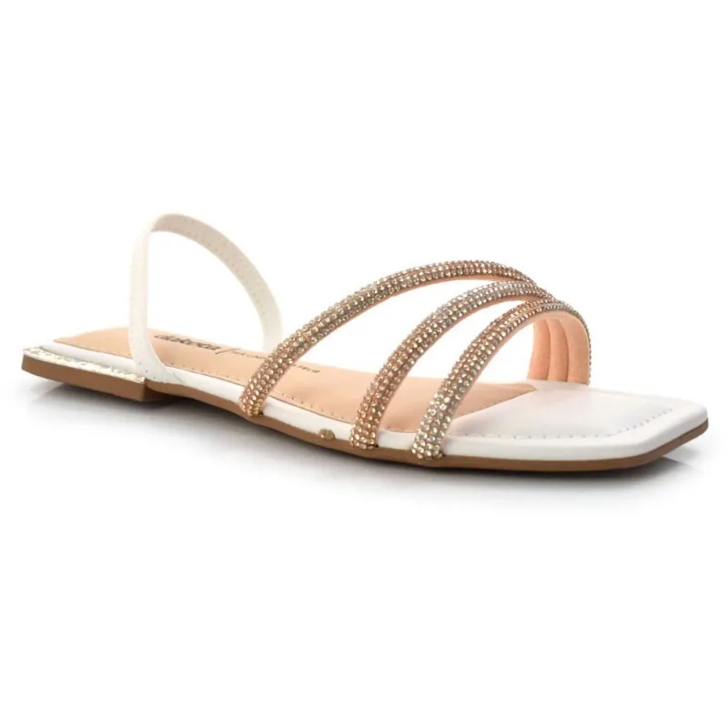 Sandália Rasteira Feminina Dakota Branco Z7691 39