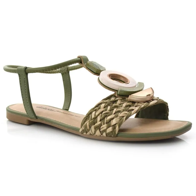 Sandália Rasteira Feminina Dakota Verde Z8181 34