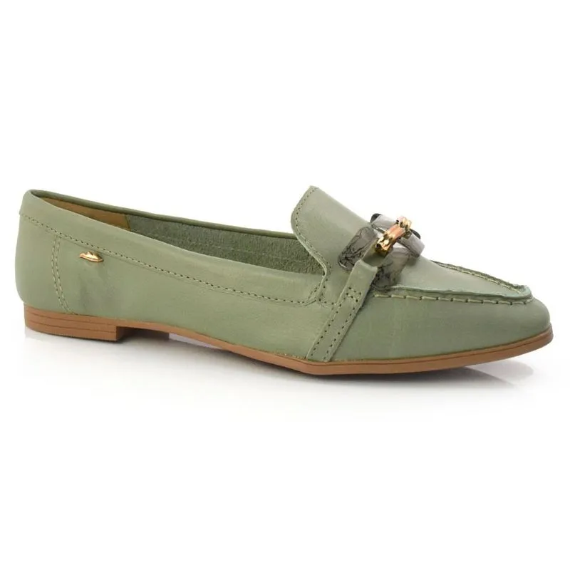 Mocassim Feminino de Couro Dakota Verde G4112 38