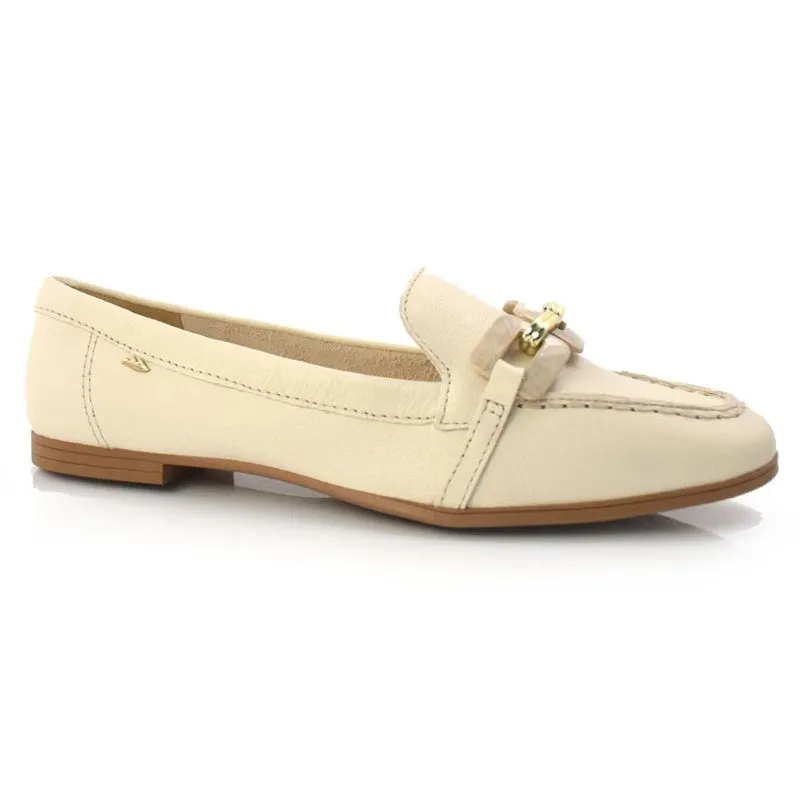 Mocassim Feminino de Couro Dakota Creme G4112 39