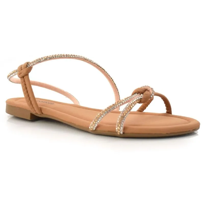 Sandália Rasteira Feminina Mississipi Marrom Q5001 36