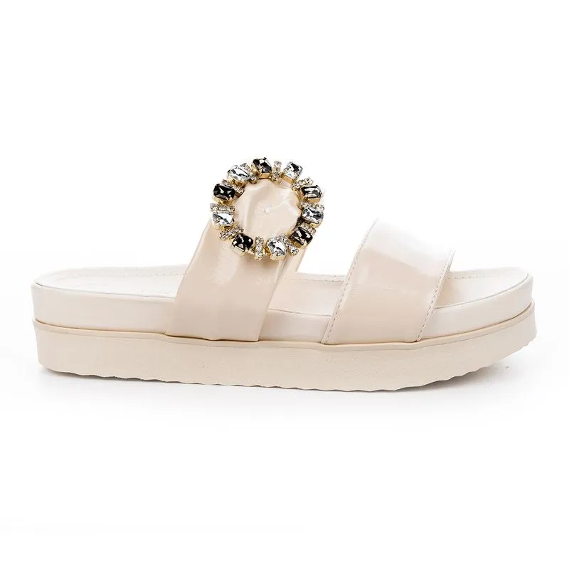 Slide Tanara Flatform Bege 39