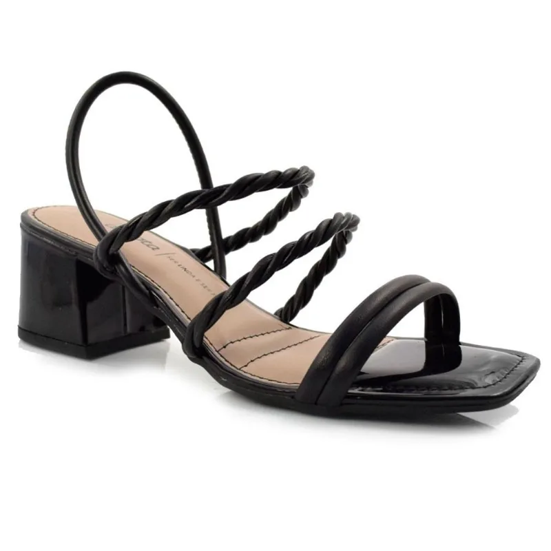 Sandália Feminina com Salto Bloco Dakota Preto Z8561 36