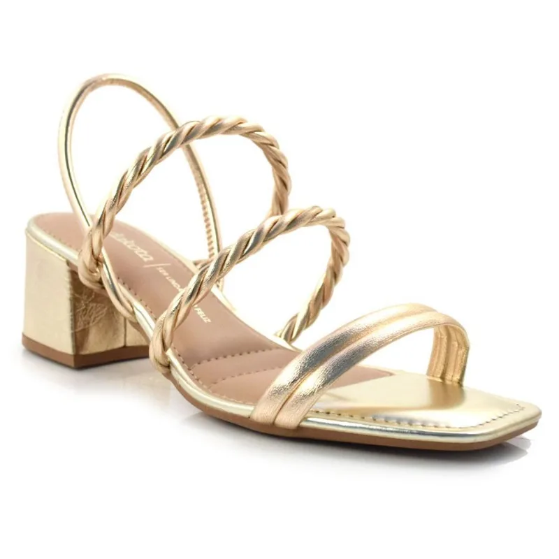 Sandália Feminina com Salto Bloco Dakota Amarelo Z8561 39