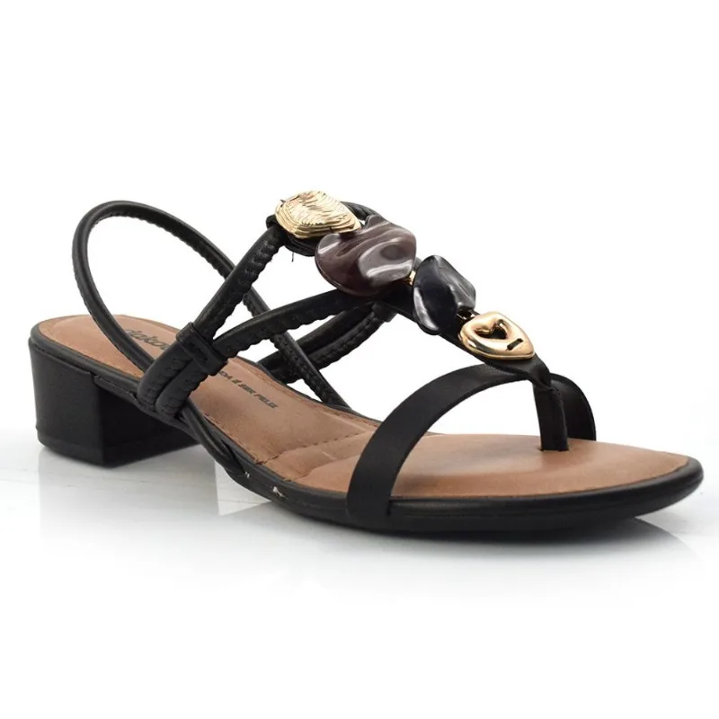 Sandália Feminina com Salto Bloco Dakota Preto Z9202 37