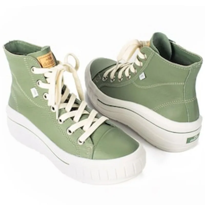 Tênis Feminino Botinha Flatform Vincent G4351-0005 Dakota - Verde Claro 24