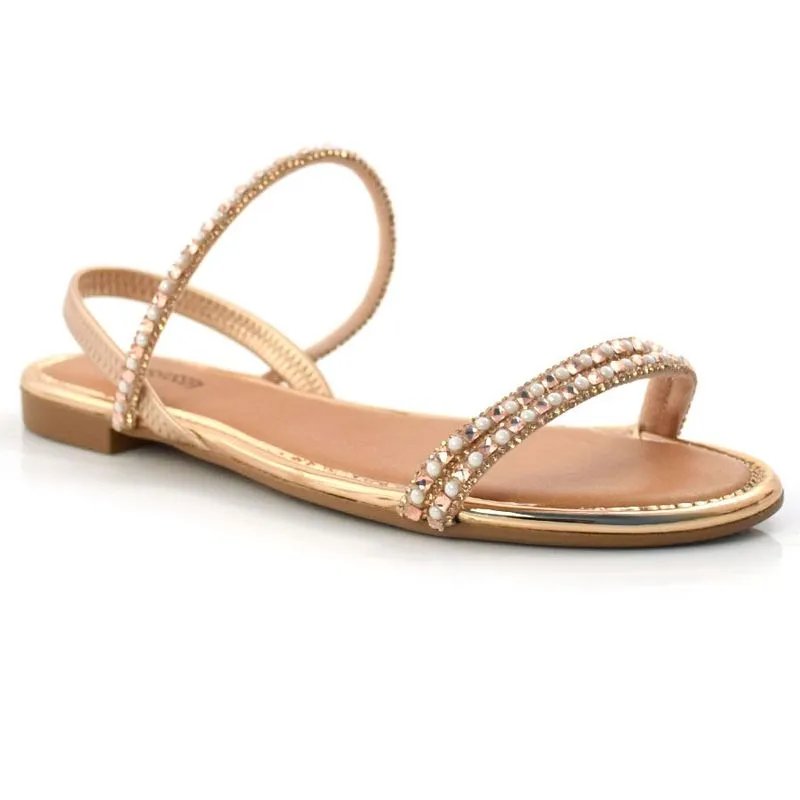 Sandália Rasteira Feminina Mississipi Creme Q6093 39