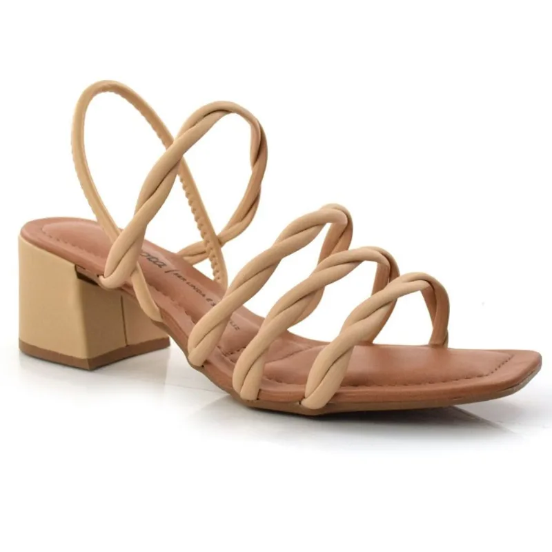 Sandália de Salto Médio Feminino Dakota Marrom Z9471 34