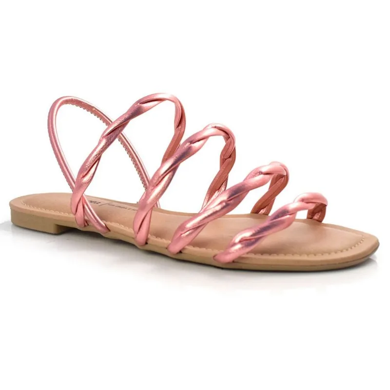 Sandália Rasteira Feminina Dakota Rosa Z9481 34