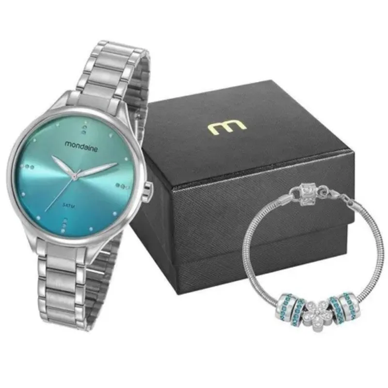 Relógio Feminino Mondaine 32101L0Mkne3K1 Com Semijóia