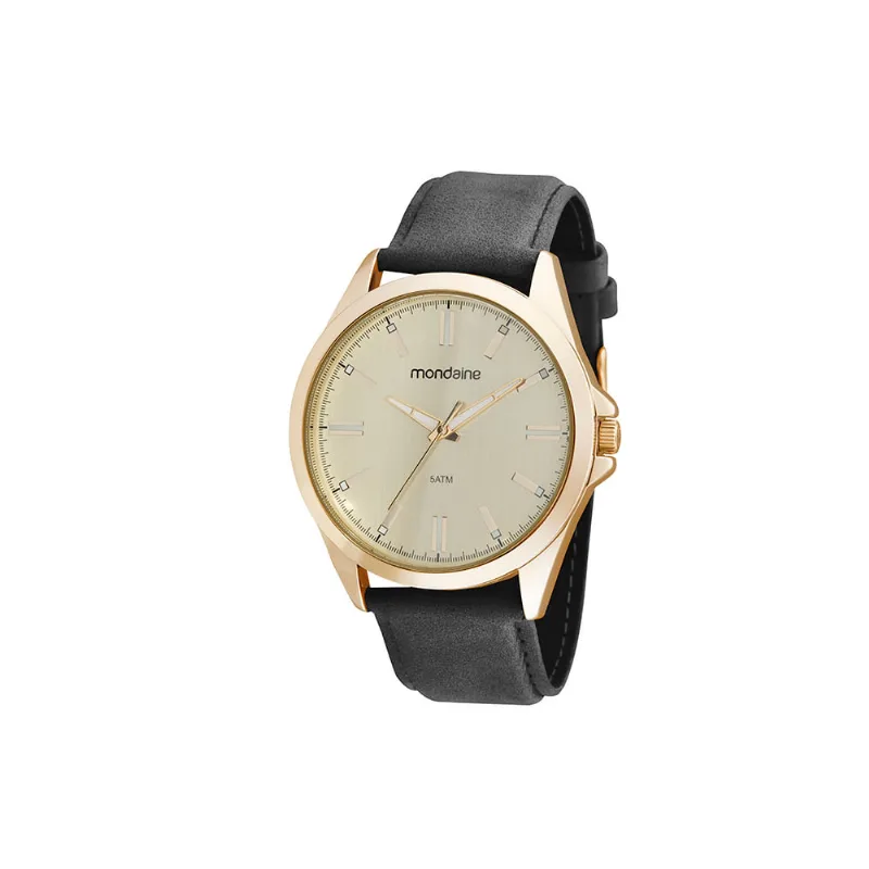 Relógio Masculino Mostrador Fosco Dourado