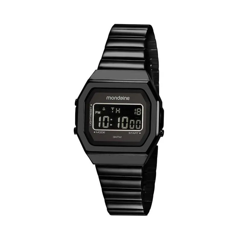 Relógio mondaine digital vintage preto 32220LPMVPE3