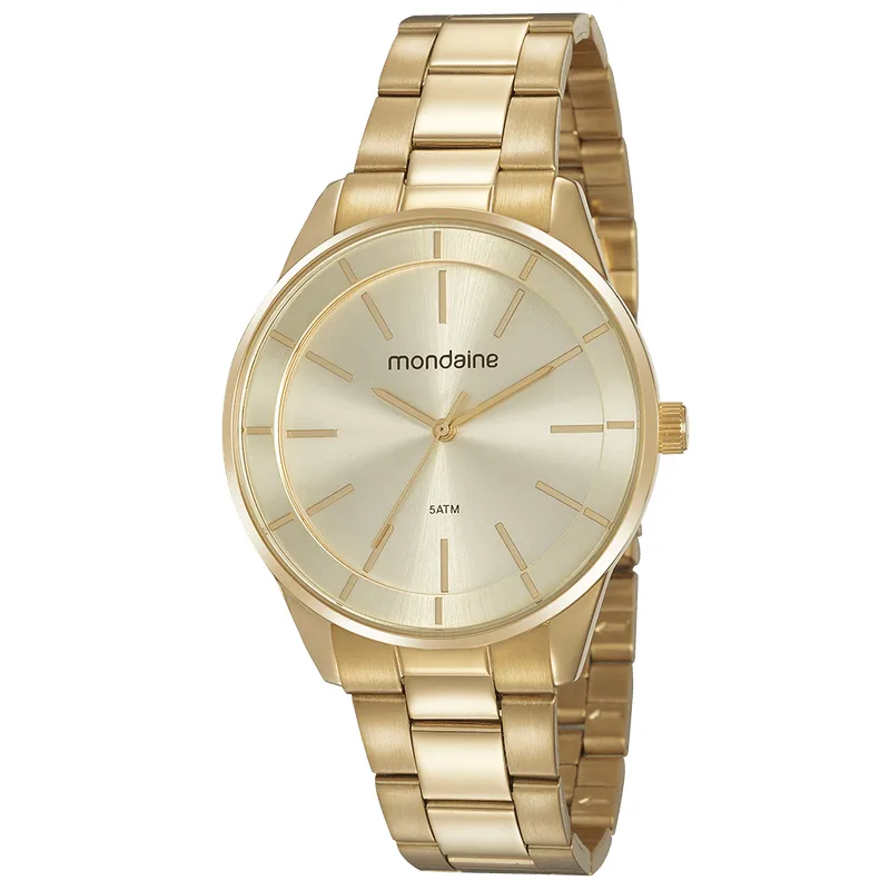 Relógio Feminino Casual Minimalista Dourado