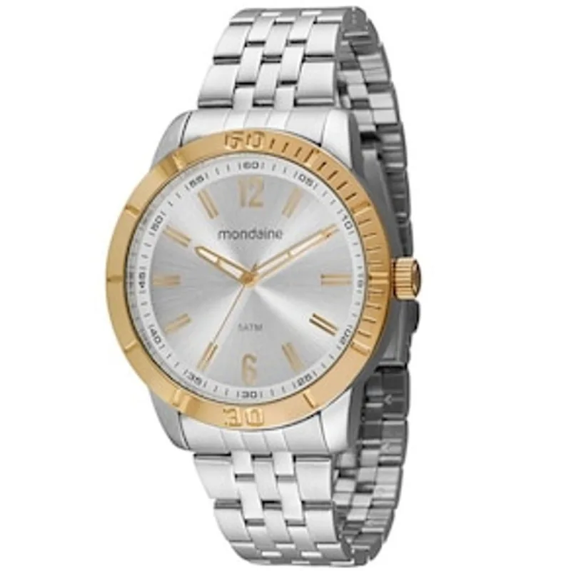 Relógio Masculino Analógico Mondaine Vidro Cristal Mineral - Prata