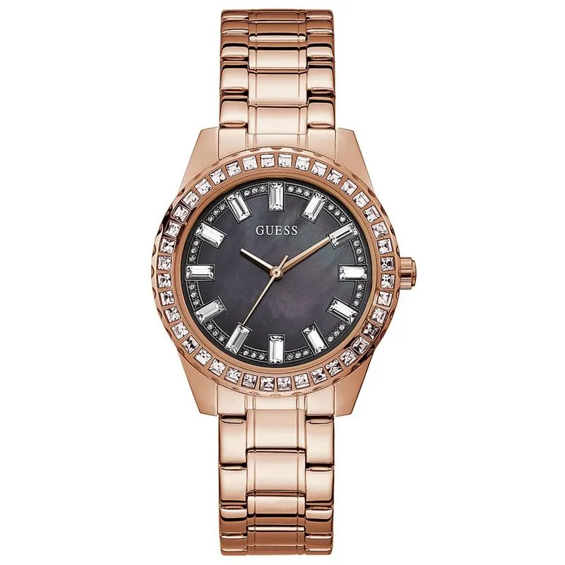 Relógio guess feminino rosê pedras GW0111L3
