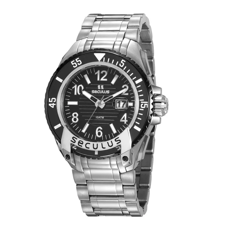 Relógio Feminino Casual Vidro de Safira Aço Prata