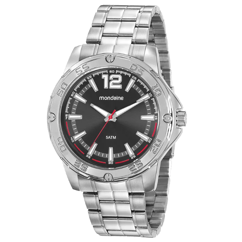 Relógio Masculino Casual Robusto Prata