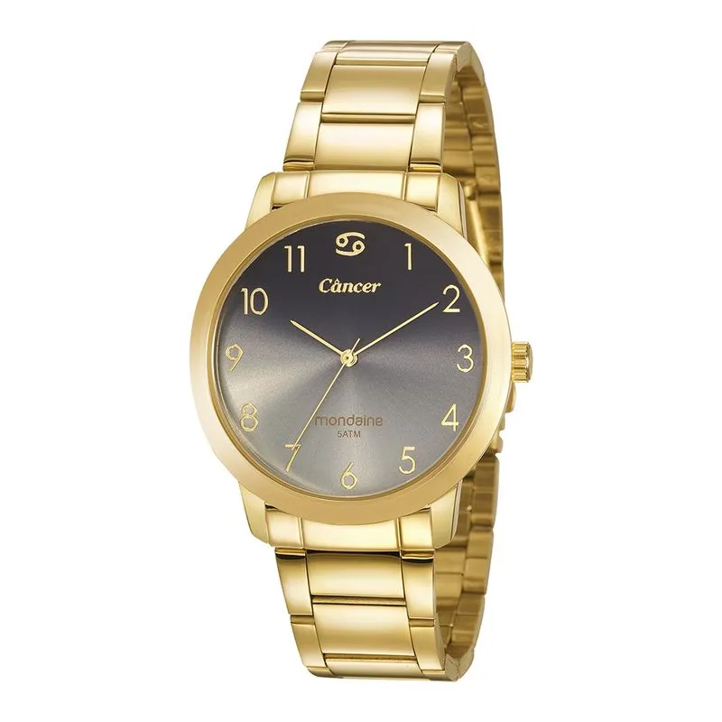 Relógio Feminino Signo Câncer Dourado