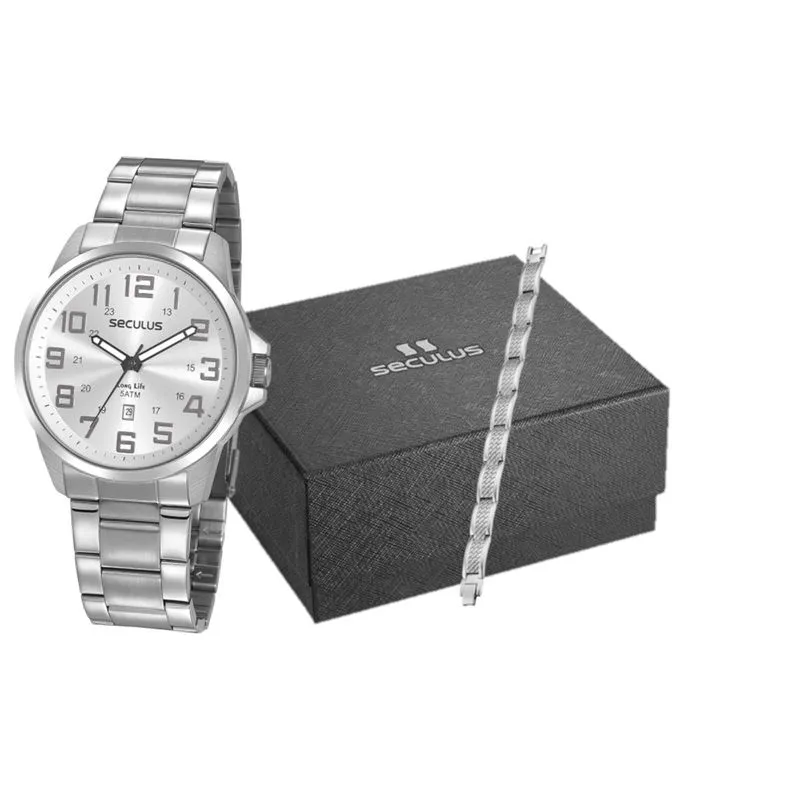 Relogio De Pulso Masculino 20807g0svna1k1 Prata - Seculus