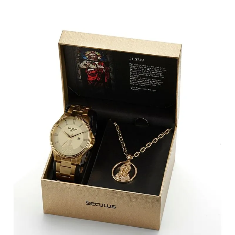 Relógio De Pulso Masculino + Acessório 20983gpskda1k1 - Seculus