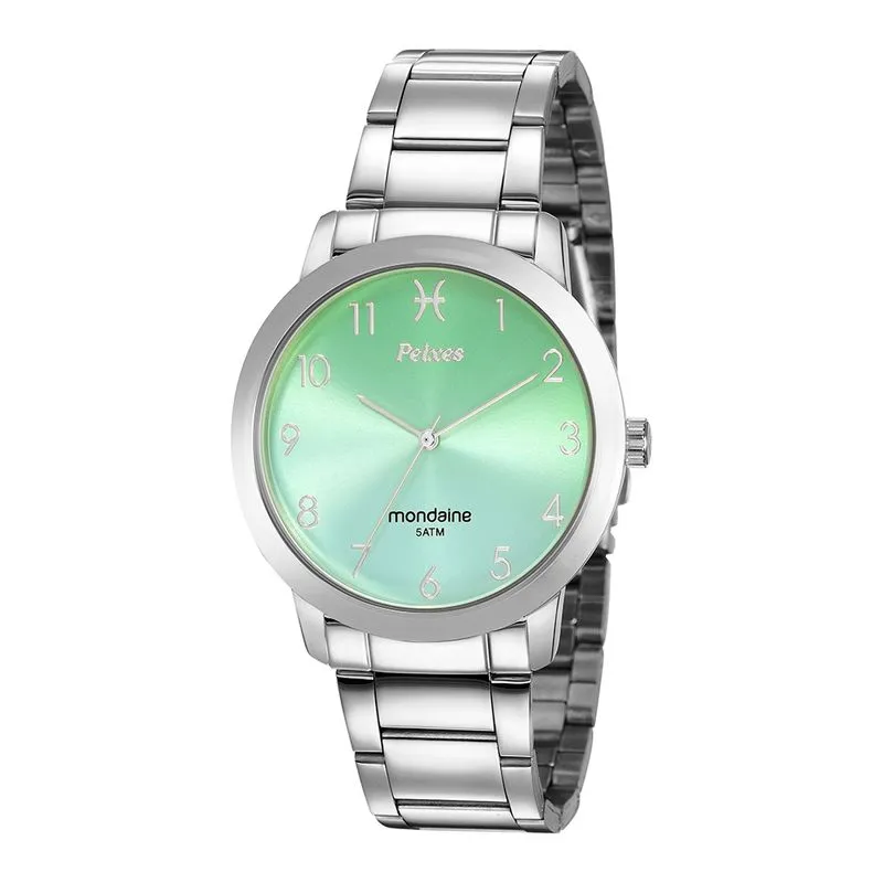 Relógio Feminino Signo Peixes Prata