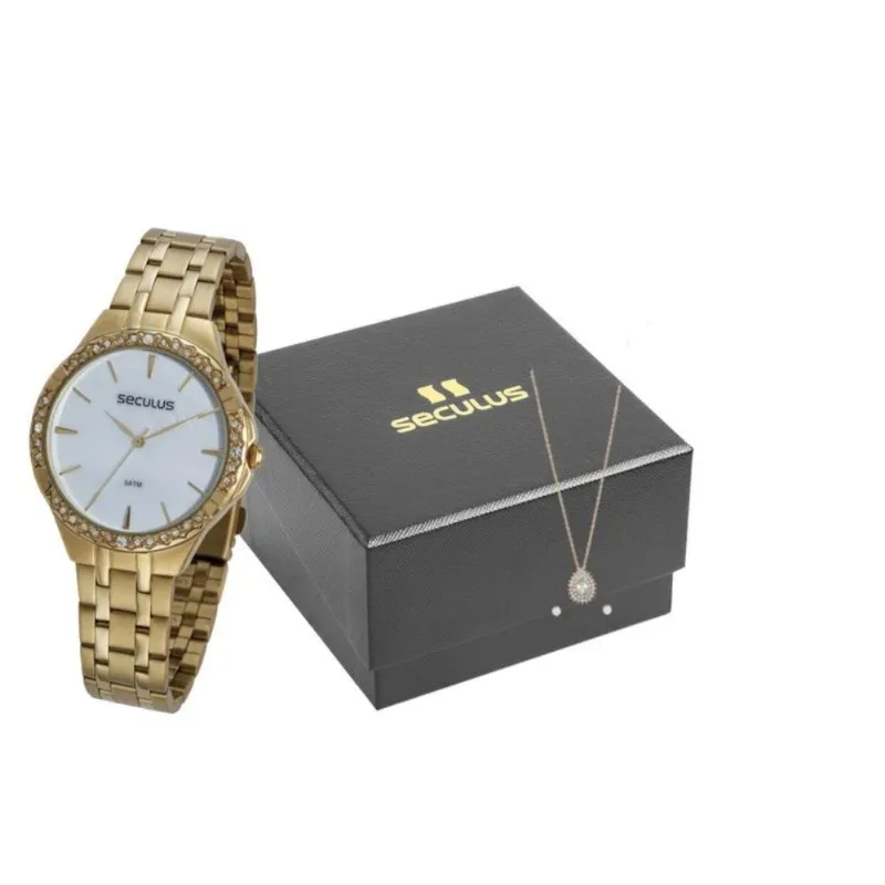 Relógio Feminino Seculus Com Semijoias77114LPSKDS1