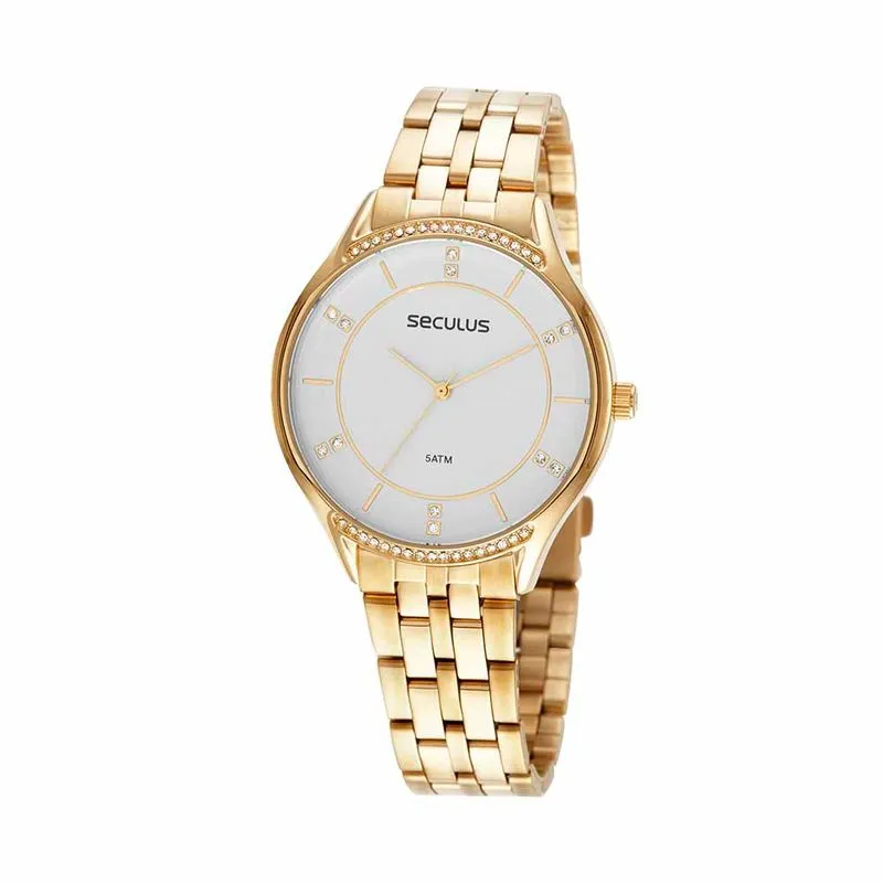Relógio Feminino Casual Dourado