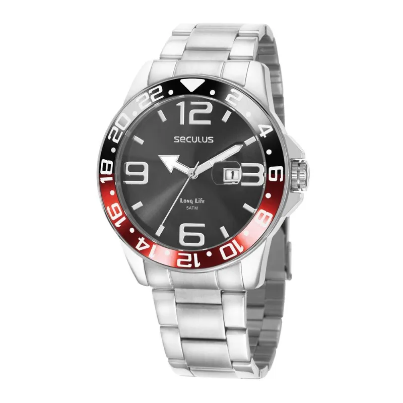 Relógio Seculus Masculino Ref:44012g0svna1 Esportivo Prateado