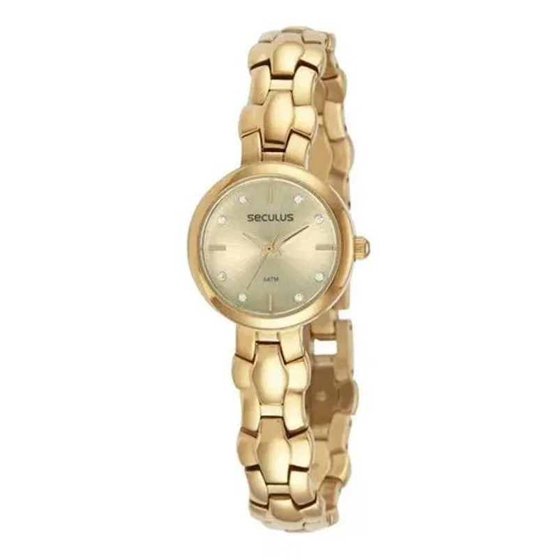 Relógio Séculus feminino dourado 77126LPSVDB1