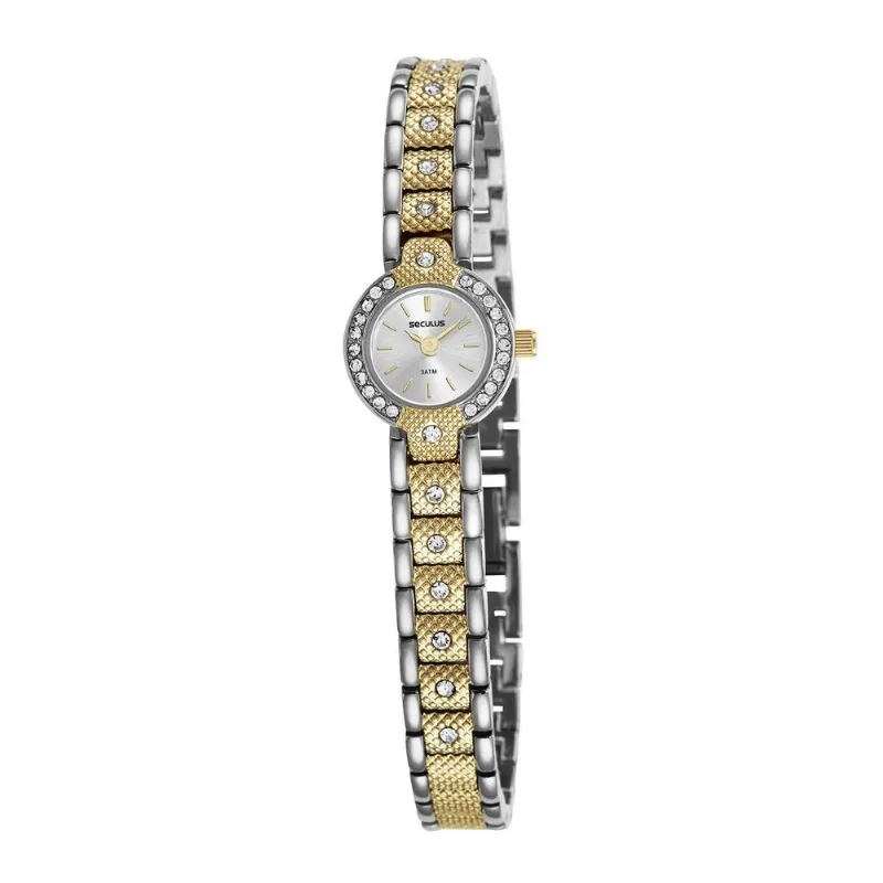 Relógio Seculus Feminino Social Mini Bicolor