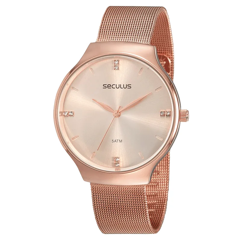 Relógio Feminino Casual Rose Gold