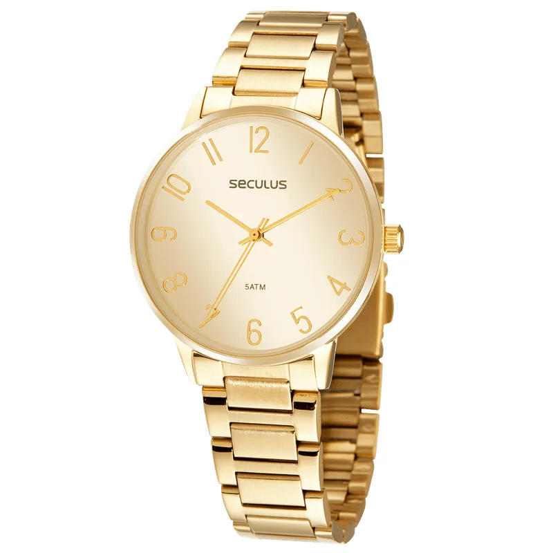 Relógio Feminino Moderno Dourado