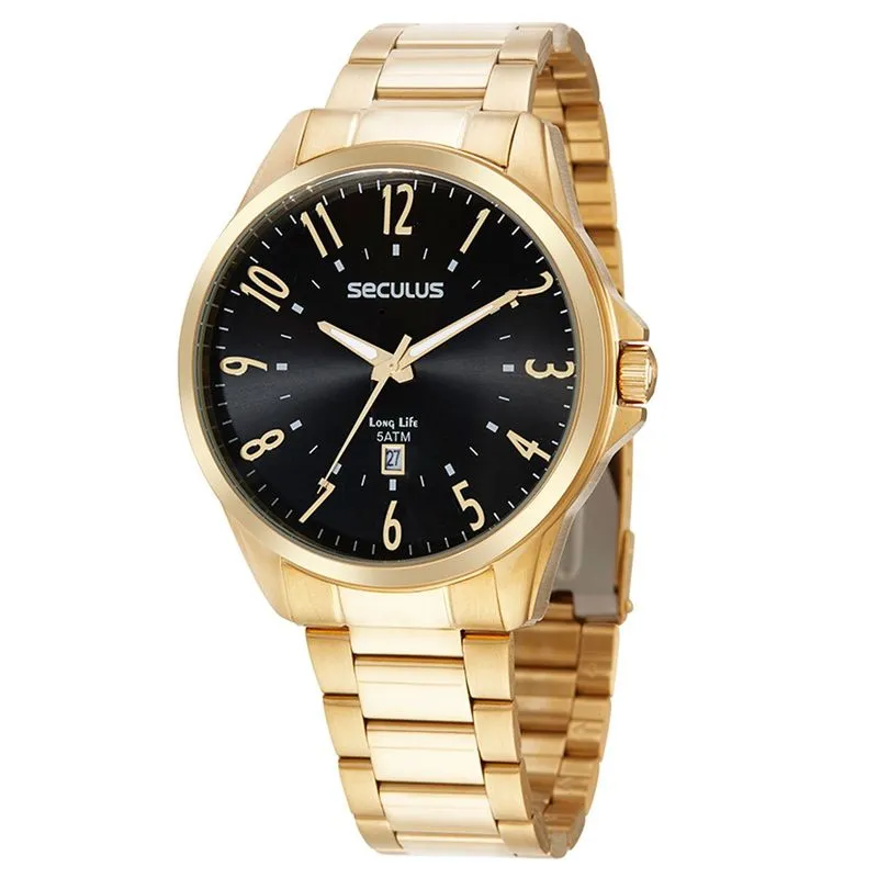 Relógio Masculino Seculus Dourado 44071Gpsvda1